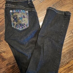 COOGI Women’s rhinestone embellished jeans size 9/10
